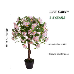 PZ-1-252B taille personnalisée faux extérieur fleurs de <span class=keywords><strong>cerisier</strong></span> arbres intérieur faux Sakura arbre plantes en pot buissons plantes artificielles - Product Image 5