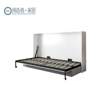 Cadre de lit mural pliable vertical multifonctionnel moderne en bois gain de place
