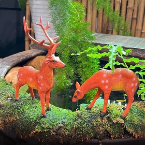 Ornement en plastique de simulation de cerf Sika Quanfangyuan pour la décoration intérieure, accessoire artisanal de table, motif animal peint - Product Image 3