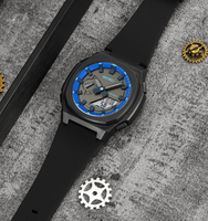 Meilleures ventes SMMEI 2091 Montre numérique à quartz pour homme, double mouvement, bracelet en silicone, heure mondiale et 5 alarmes quotidiennes