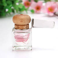 Couvercle en bois 6ml avec clip vide couleur claire carré rond forme de pomme verre voiture parfum parfum bouteille évent