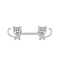 Acier inoxydable Zircon Mamelon Anneau Corps Piercing Bijoux Mode Moules Conception Sexe Cristal Mamelon Bijoux