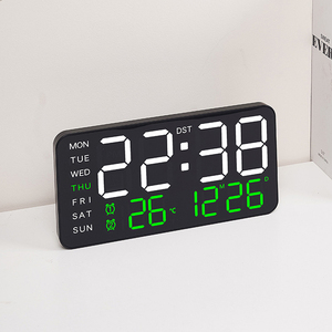 Lampe de chevet intelligente avec calendrier, horloge numérique LED, minuterie, température, chargeur et lumière colorée pour bureau/table - Product Image 1