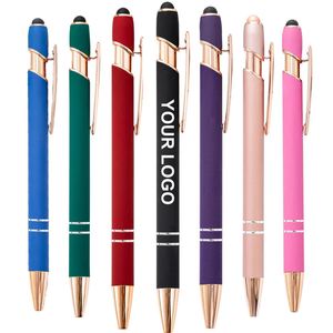Promotional Custom 2 in 1 Capacitive Multi Function Metal Ball <b>Pen</b> Aluminum Screen Logo Engraved Stylus <b>Pen</b> Rose Gold <b>Pen</b> - Product Image 1