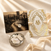 Élégantes cartes d'invitation de mariage florales avec dorure à chaud et enveloppes pour cérémonie de mariage, fête prénuptiale et événements formels