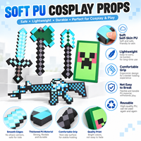 OEM ODM Armes de cosplay en PU souple, style pixel, épée, marteau, arc, blaster, accessoires légers pour fêtes et événements