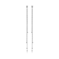 925 Sterling Silber Damen-Ohrringe mit Rhodium-Beschichtung, Luxuriöse Brillantschliff Hochkarätige Diamant-Quastenohrringe, Geschenkidee