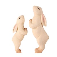 Ornements en bois de lapin sculptés à la main, cadeaux artisanaux en bois, sculptures de lapin, cadeaux de guérison, personnalisables