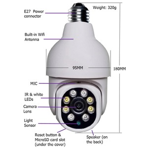 Yilot <span class=keywords><strong>Camera</strong></span> không dây đèn 3MP <span class=keywords><strong>Camera</strong></span> <span class=keywords><strong>IP</strong></span> xoay 360 giám sát an ninh video âm thanh hai chiều quan sát ban đêm bóng đèn Wifi - Product Image 2