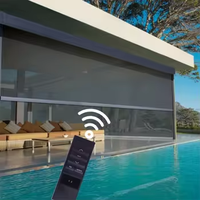 Persianas enrollables motorizadas de metal con cremallera integrada y pantalla retráctil con protección UV para patio o balcón exterior