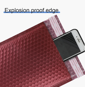 Guandu thanh lịch Matte Burgundy rượu vang đỏ bong bóng bưu phẩm Frosted bề mặt ESD an toàn nhôm nhiều lớp vận chuyển túi cho các mặt hàng dễ vỡ - Product Image 4