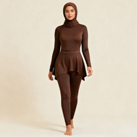 Traje de baño Burkini de 3 piezas unisex musulmán de talla grande cubierta completa traje de baño modesto con hiyab de secado rápido Anti-Uv UPF50 +