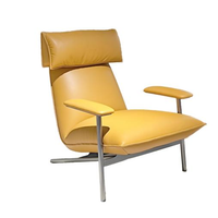 Fauteuil individuel moderne rembourré en cuir pleine fleur ou tissu, idéal pour salon et chambre à coucher – Vente directe usine