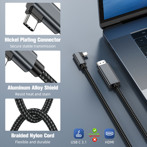 Nouveau câble USB Type C <span class=keywords><strong>vers</strong></span> <span class=keywords><strong>HDMI</strong></span> de type à sept caractères à angle droit 4K USB C <span class=keywords><strong>HDMI</strong></span> <span class=keywords><strong>Thunderbolt</strong></span> <span class=keywords><strong>3</strong></span>/4 Câble Compatible avec i Phone 15 Pro - Product Image 5