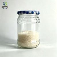 Pot en verre à motifs de 500 ml en gros, transparent et gaufré, pour confiture de fruits et épices, approvisionnement en vrac