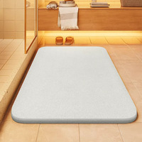 Tapis de bain en diatomite rigide, épais, couleur unie, antibactérien, anti-moisissure, séchage rapide, antidérapant, personnalisé, nouveau modèle 2026 pour salle de douche