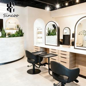 Factory Wholesale Mirror <b>Dressing</b> Station Beauty Salons Barber Hair Salon Vanity <b>Table</b> <b>with</b> Arched Mirror Salon Makeup <b>Table</b> - Product Image 3