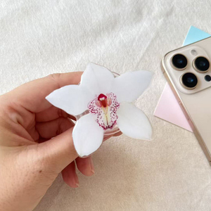Soportes para Teléfono Móvil de Resina Acrílica, Orquídea Zephyranthes <span class=keywords><strong>Candida</strong></span> Rosa, Phalaenopsis Roja, Phalaenopsis Blanca, Agarres para Teléfono Amarillos - Product Image 6