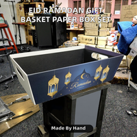 Coffrets cadeaux rigides en carton verni faits à la main pour l'Aïd musulman et le Ramadan, paniers, plateaux artisanaux, paniers-cadeaux, bougies, cadres photo ZL
