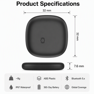 Localizador Inteligente Compatible con Apple Find My y Google Find Hub, Certificado IP67, Batería de 365 Días, Sin Aplicación, Sin <span class=keywords><strong>SIM</strong></span>, Sin Suscripción - Product Image 2