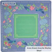 Tapis de Mahjong Bohème Floral de Luxe avec Marqueurs de Direction pour 2/4 Joueurs, Antidérapant en Caoutchouc Naturel Écologique, pour Jeu de Mahjong à l'Eau