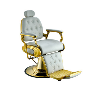 Fauteuil de Barbier Antique Professionnel avec Pompe Hydraulique et Revêtement en Cuir PU Personnalisé – Mobilier de Salon Contemporain - Product Image 1