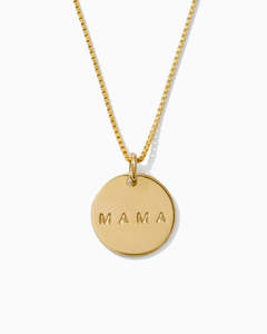 Collar personalizado de disco MAMA de 12MM con fecha, nombre, moneda, chapado en PVD, acero inoxidable y perla, Collar personalizado con moneda - Product Image 1