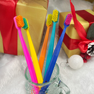YOUYA DENTAL Lot de 5 brosses à dents orthodontiques ultra-douces à manche en plastique, taille standard, pour adultes, hommes, femmes, soin des gencives sensibles, usage domestique - Product Image 1