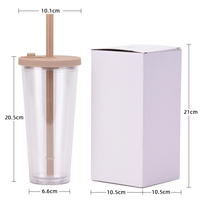 BOBA 700 ML gobelet Double couche grande capacité matériau de qualité alimentaire Transparent personnalisé paille Drinkware produit