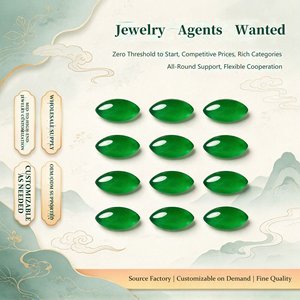 Anillo y colgante de piedra de jade (feicui) natural genuino, los más vendidos, con base plana de forma ovalada y superficie lisa. - Product Image 1