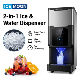 Máquina de Hielo Comercial y Dispensador de Agua y Hielo de Sobremesa: 22L/h, 2 en 1 (Hielo + Agua Fría + Mezcla), Acero Inoxidable 304, Conexión Directa, Silencioso ≤45dB, 22 L/h - Product Image 5
