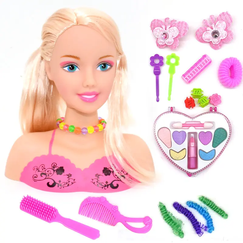 Juego de muñecas de princesa trenzada y vestidor más vendido, caja de regalo, muñeca de cuerpo grande, casa de juegos para niñas, juguete de maquillaje para niñas