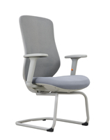 Chaise de bureau ergonomique moderne et confortable à base fixe, avec support lombaire en tissu et hauteur réglable