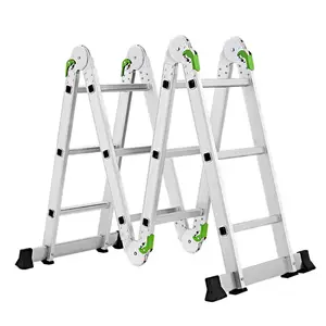 (Promotie) 4X3 Stappen Opvouwbare Aluminium Multifunctionele Ladder Met Grote Grote Scharnier Voor Appartement Gebruik