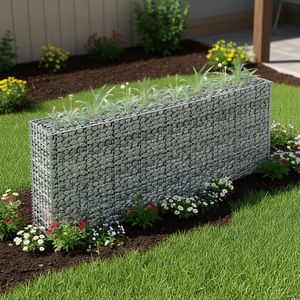 กระบะปลูกผักยกพื้นแบบกาเบียนเหล็กชุบสังกะสี ขนาด 4 ฟุต x 2 ฟุต x 2 ฟุต สไตล์โมเดิร์น สำหรับปลูกผัก - Product Image 2