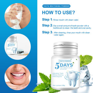 NUOVO Polvere Sbiancante per Denti alla Menta per Cura Orale Rimozione Macchie Etichetta Privata - Product Image 2