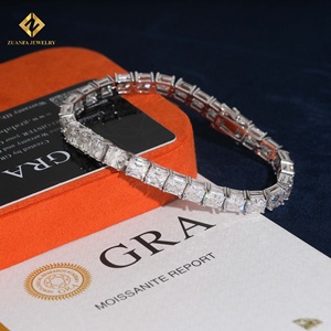 สร้อยข้อมือเทนนิสโมอิสซาไนต์ทรงแอสเชอร์ขนาด 6 มม. พร้อมใบรับรอง GRA เงินแท้ 925 เพชรสร้างในห้องปฏิบัติการ ผ่านการทดสอบเพชร เครื่องประดับ - Product Image 1