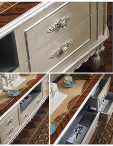 Klassische Luxus Holz kombination goldene Naturholz platte rechteckigen TV-Ständer mit Schubladen - Product Image 5