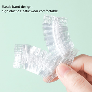 ที่ครอบหูใสกันน้ำแบบใช้แล้วทิ้ง100ชิ้น/ถุงพลาสติกยืดหยุ่นสำหรับใช้ในห้องอาบน้ำร้านเสริมสวย - Product Image 6