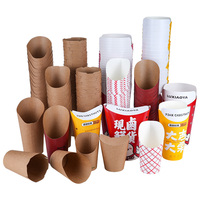 Gobelets à frites jetables en papier kraft de 8 oz, vente en gros, gobelets à frites en papier de 20 oz avec couvercle