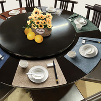 Haute Qualité De Luxe Rectangle Style Chinois PU Tapis De Table En Cuir Étanche Napperons Bordés D'huile pour Cuisine À Manger