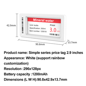 Étagères de dépanneur de supermarché frais de marchandises étiquette de prix électronique intelligente prix Esl de 2.9 pouces fournisseur d'écran d'encre - Product Image 5