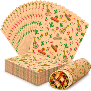 Papier d'emballage pour tacos, jetable, antiadhésif, résistant aux hautes températures, feuilles pour <span class=keywords><strong>charcuterie</strong></span> mexicaine, résistant à l'huile, doublures pour paniers alimentaires - Product Image 1