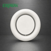 Diffuseur d'air rond à volume réglable en acier galvanisé pour plafond avec registre de régulation