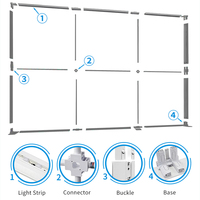 Cadres en tissu en aluminium et silicone personnalisés JC, boîte lumineuse pour salon professionnel, 10x10, publicité, rétroéclairage LED, polyester, support libre, boîte lumineuse SEG, présentoir pour salon professionnel