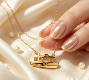 Collar Personalizado con Dibujo Animado de Barco <span class=keywords><strong>Crucero</strong></span> para Mujeres y Niñas, Cadena de Acero Inoxidable Chapada en Oro, Joyería de Moda, Colgante de Dibujos Animados - Product Image 2