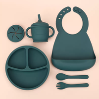 Vaisselle douce pour enfants et tout-petits avec logo personnalisé en stock d'usine vaisselle pour bébés bavoirs assiettes et napperon ensemble d'alimentation en silicone