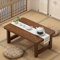 Table basse pliante japonaise Tatami pour rebord de fenêtre, table à café pliable en bois, bureau de sol adapté au salon