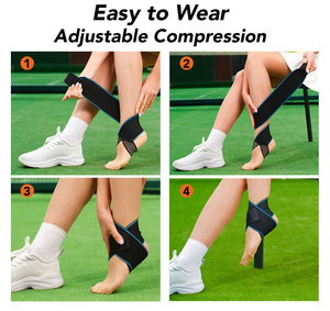 Compresión ajustable Nylon Deportes Wrap Tobillo Soporte Estabilizador Brace para hombres y mujeres Talla única Tobillo Manga - Product Image 4