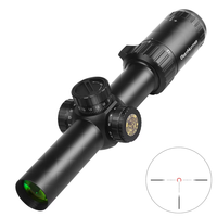 Lunette de visée compacte OEM ODM HD 1.2-6X24 FFP avec réticule gravé R/G illuminé, verre anti-reflet, verrouillage et réinitialisation, pour la chasse